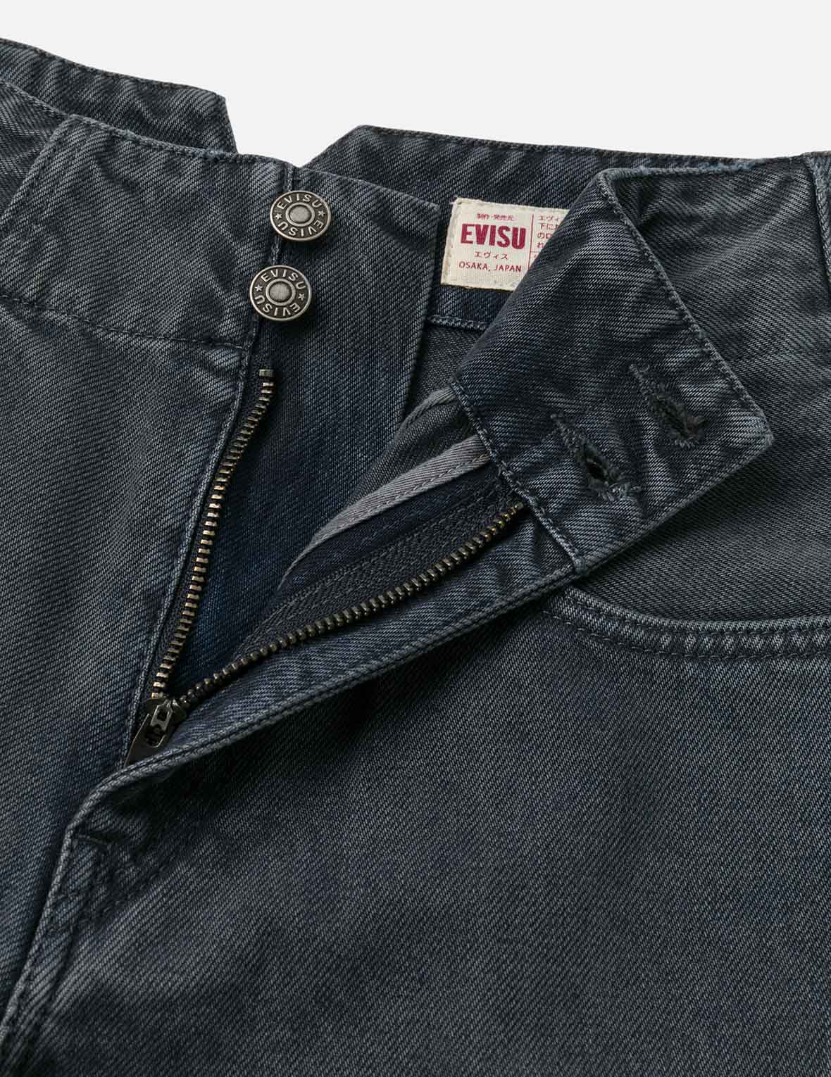 ディストレスド家紋アップリケ刺繍 バルーンフィット ジーンズ – EVISU