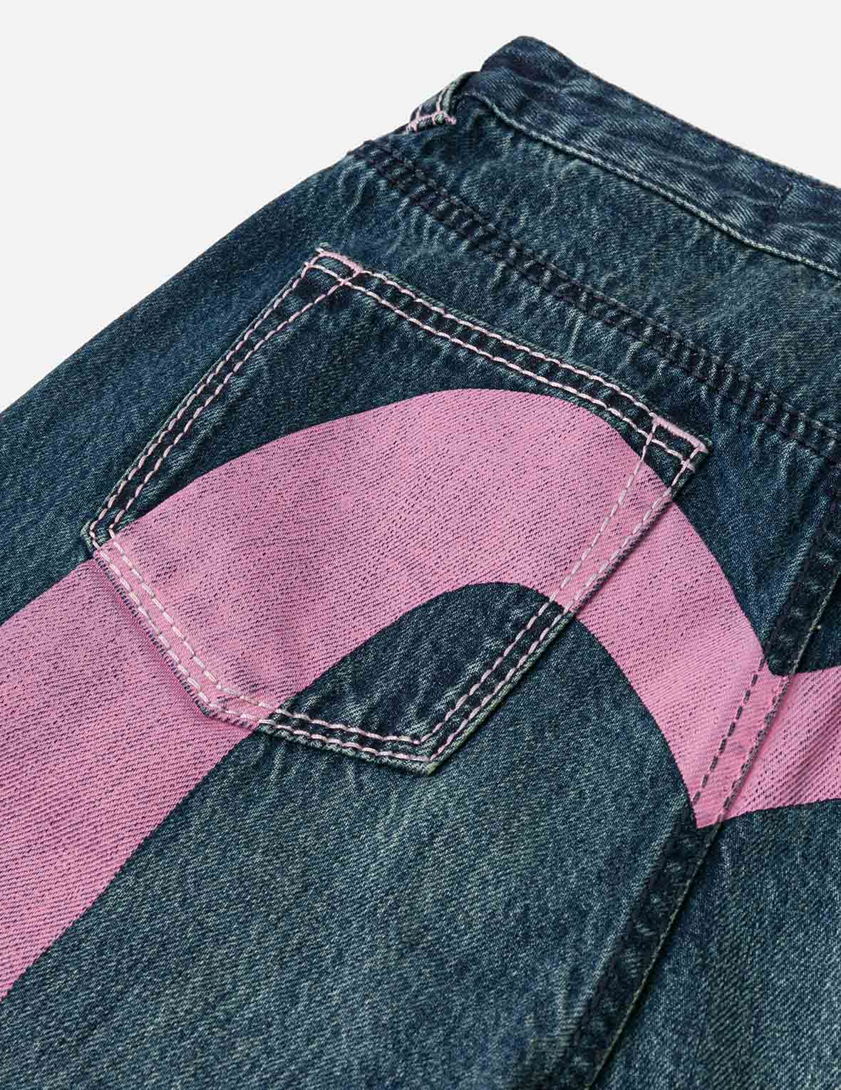 大黒プリント ストレートフィット ウォッシュドジーンズ – EVISU