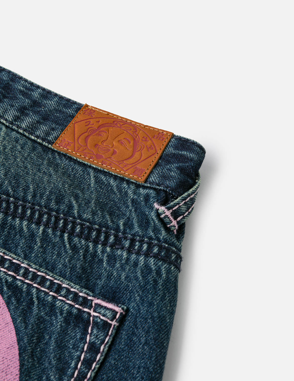 evisu デニム ストレートフィット ブラシストロークカモメプリント ストレート フィット ジーンズ