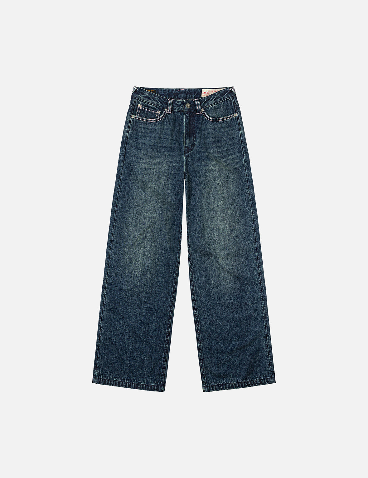 EVISU ストレートフィット デニム 大黒プリント ストレートフィット ウォッシュドジーンズ – EVISU