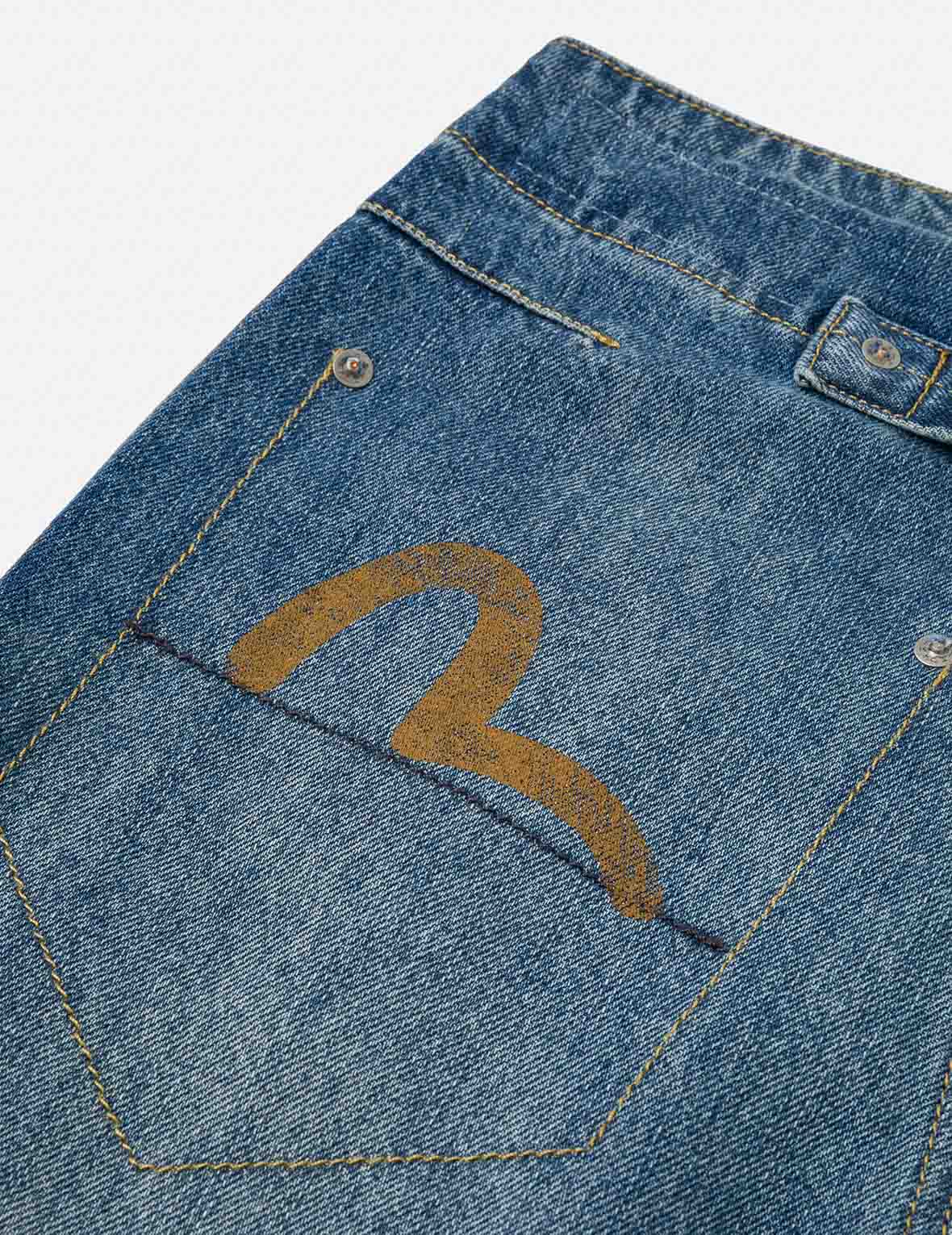 ワイドレッグデニム エビス W32 カモメプリント ワイドレッグジーンズ – EVISU