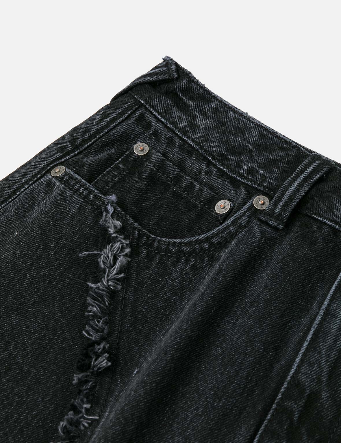 カモメ刺繍 ディストレスド ファッションフィット デニムスカート