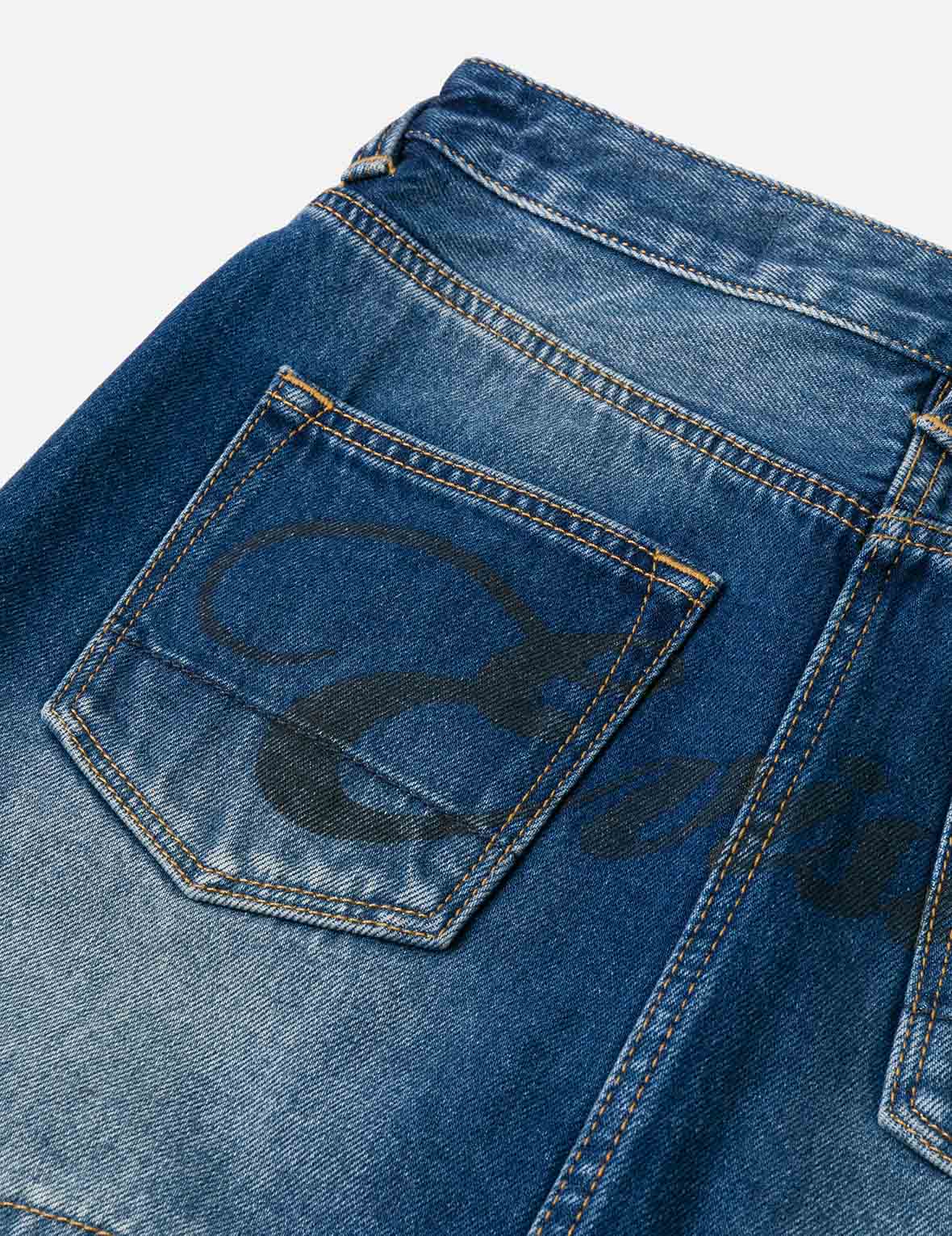 ロゴプリント ファッションフィット 取り外し可能デニムスカート – EVISU