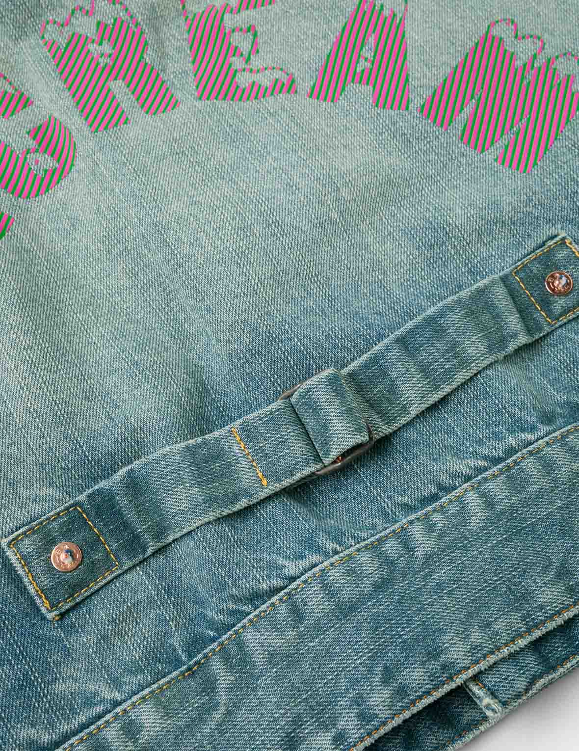 ★レア★ EVISU デニム ハンティングジャケット カバーオール カモメ カモメと家紋の織りブロケードと鯉の刺繍リラックスフィットデニム