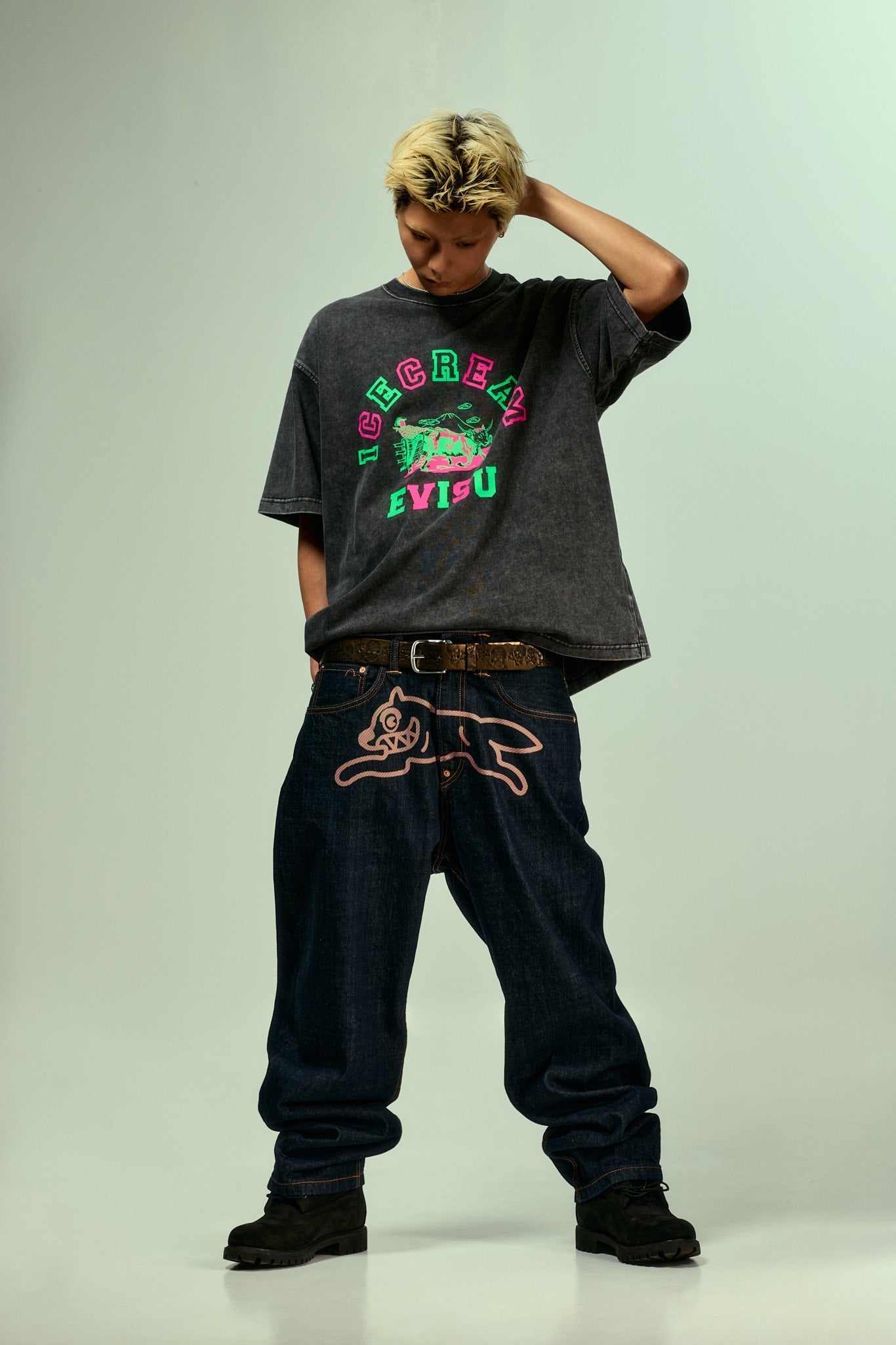 EVISU X ICECREAM ロゴ Tシャツ