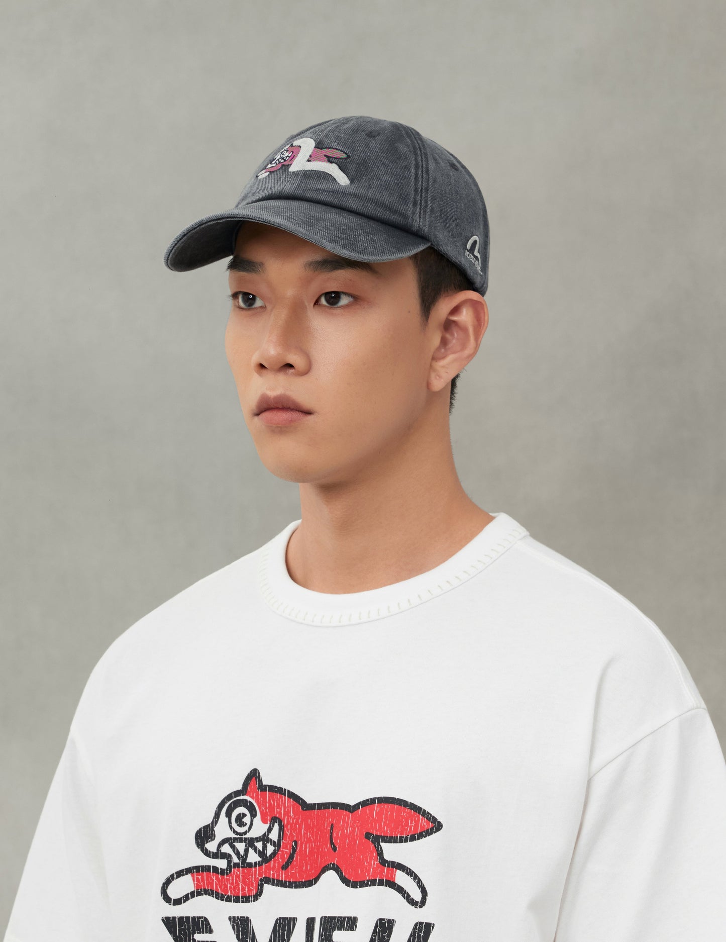 EVISU X ICECREAM ロゴ キャップ - ブラックウォッシュ