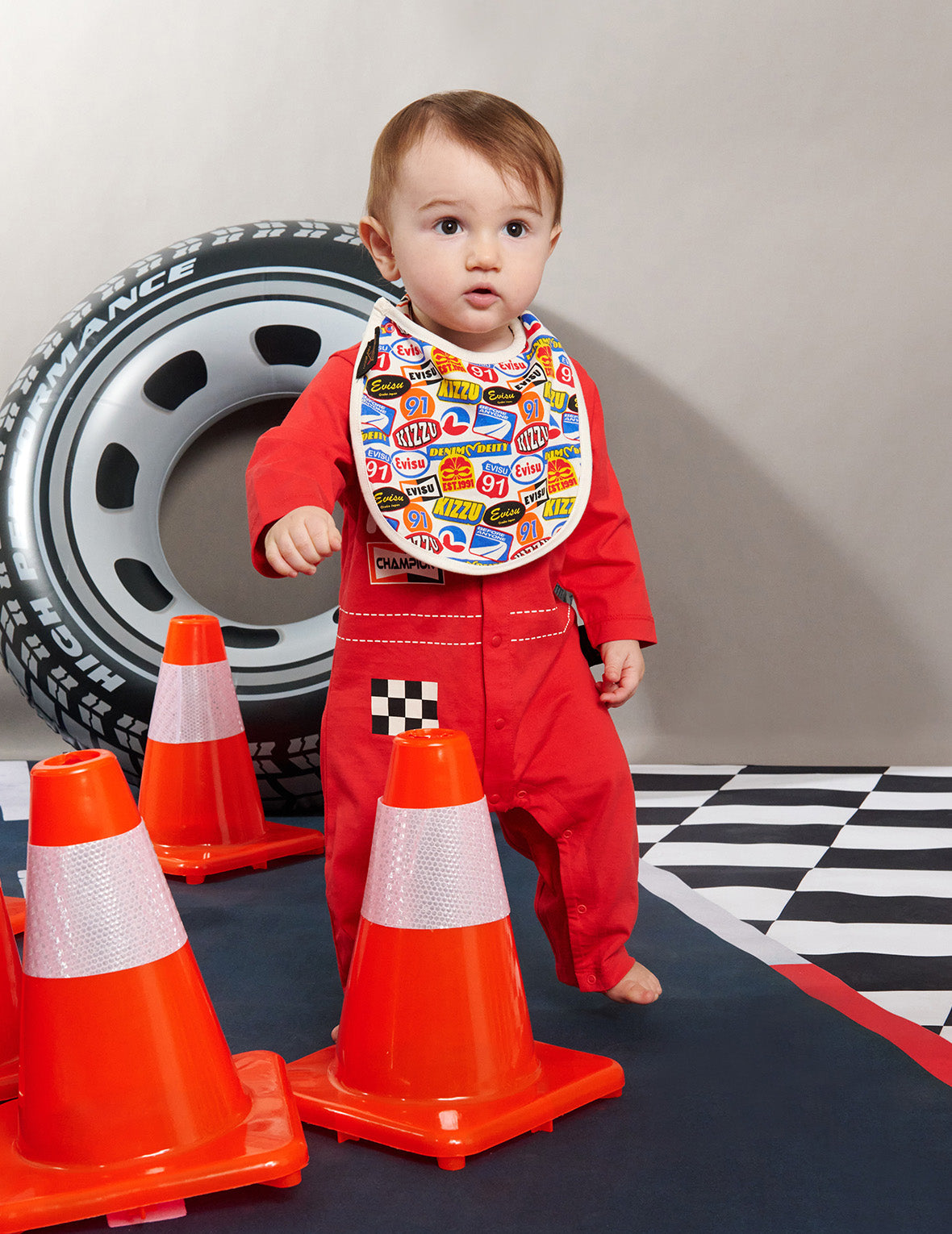 Racing Badge and Bear Logo Reversible Bib