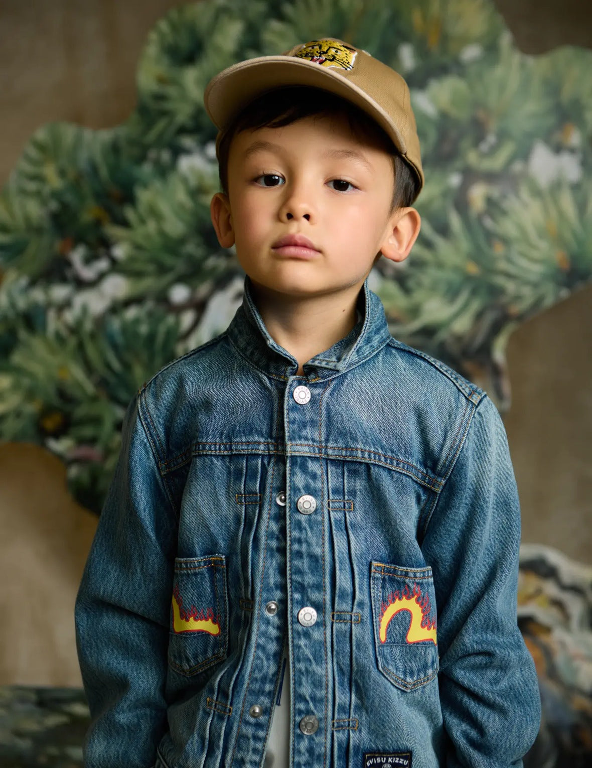 Leopard Head Embroidered Denim Jacket