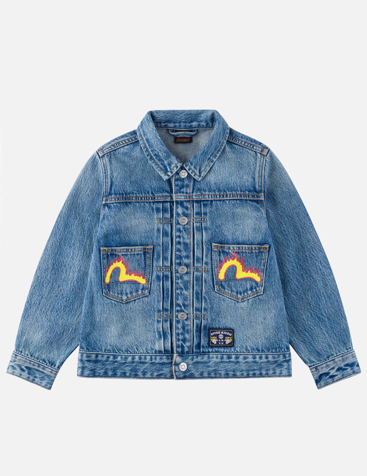 Leopard Head Embroidered Denim Jacket
