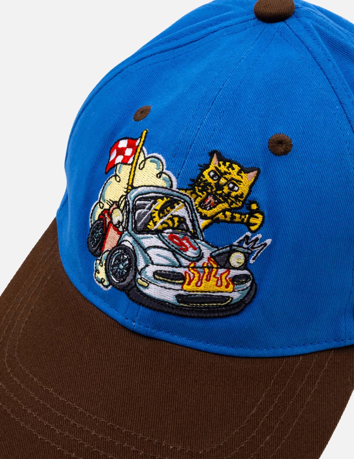 Leopard With Car Embroidered Baseball Cap