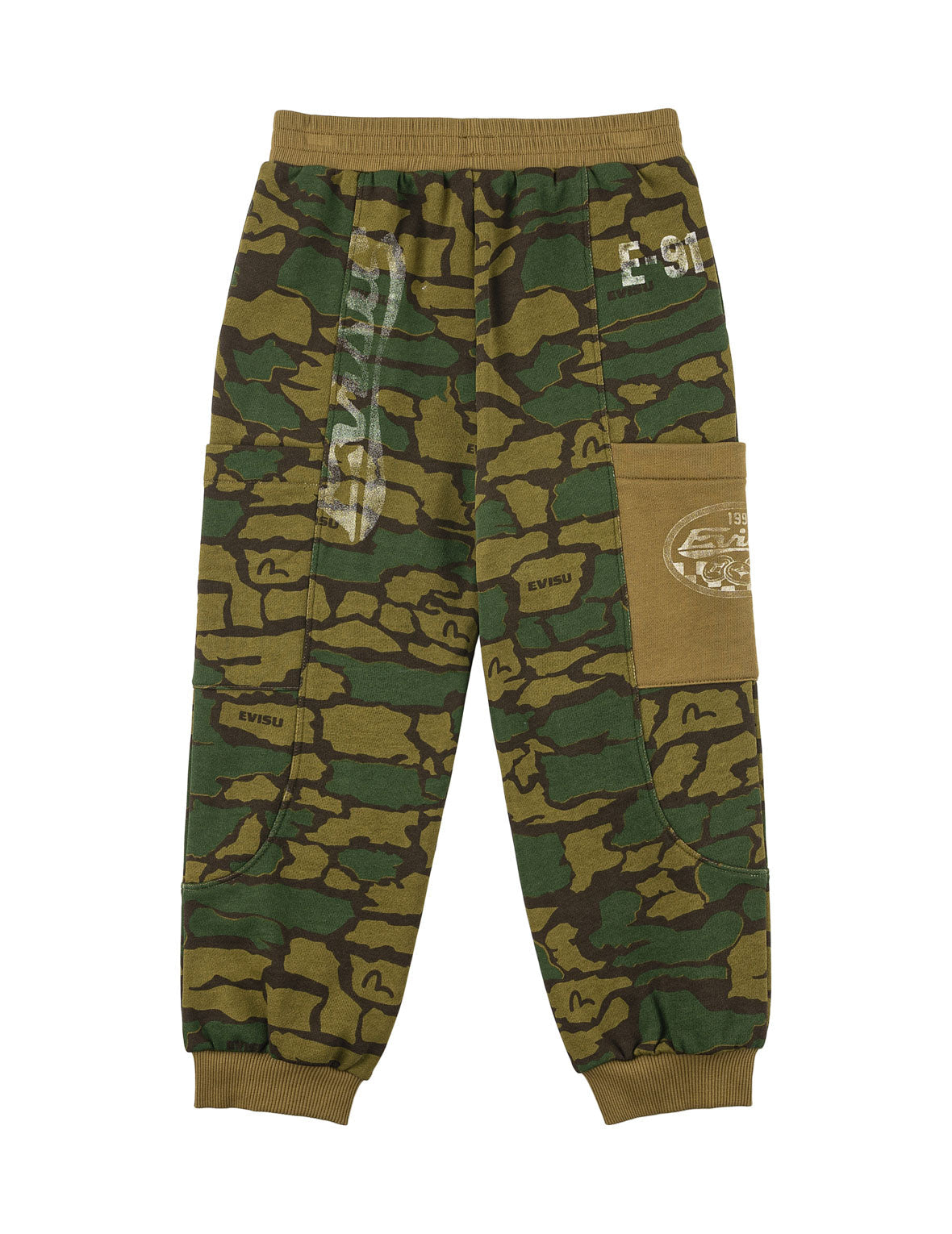 EVISU Logo Camouflage Sweatpants