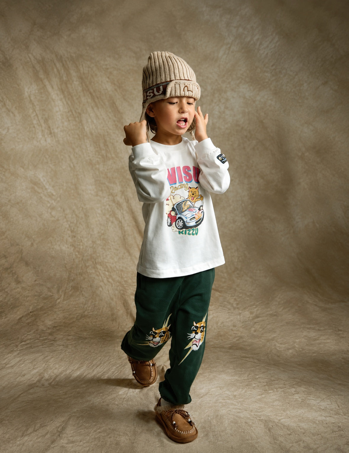 Leopard With Car Long-Sleeve T-Shirt