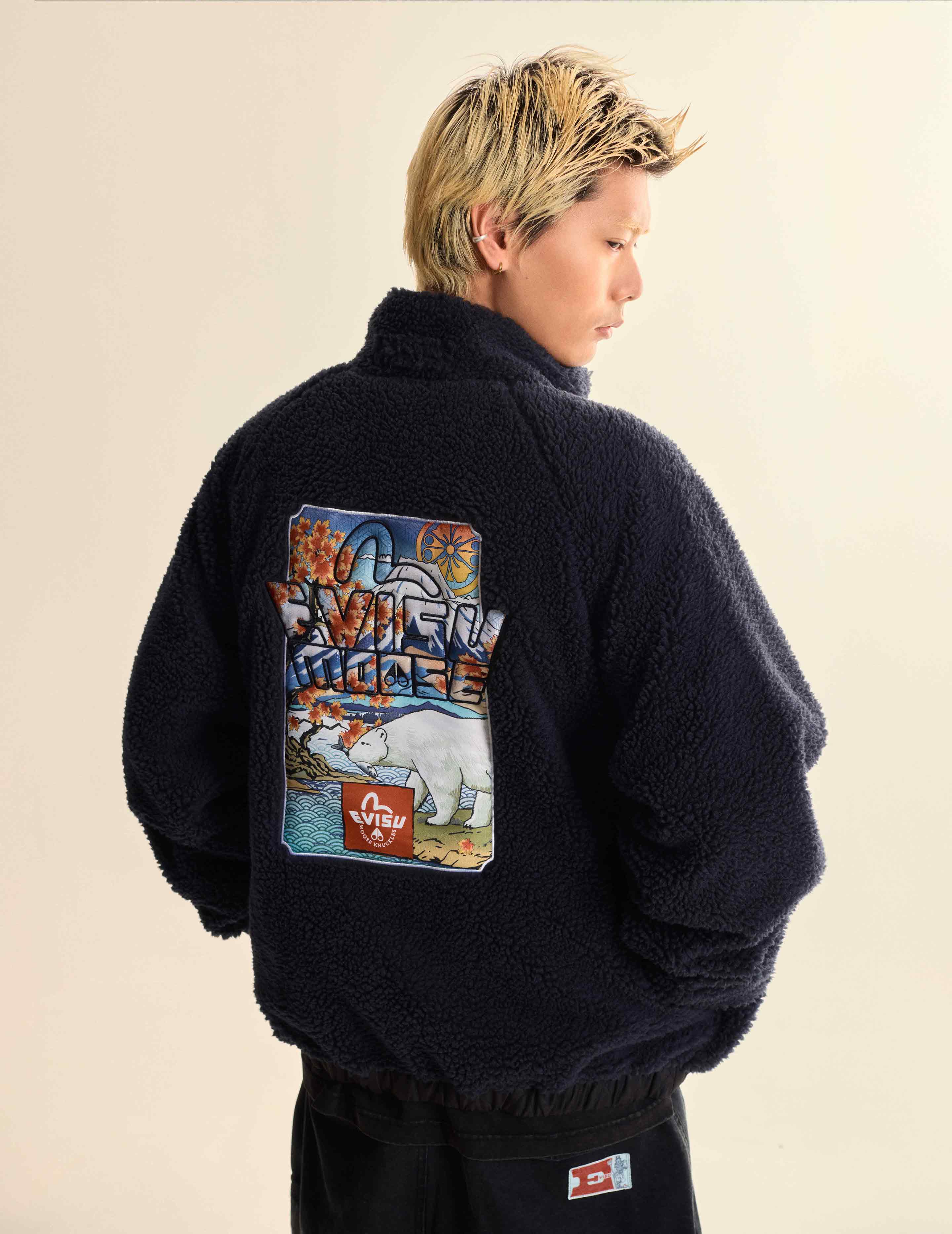 EVISU X MOOSE KNUCKLES Ukiyo-e Sherpa Jacket