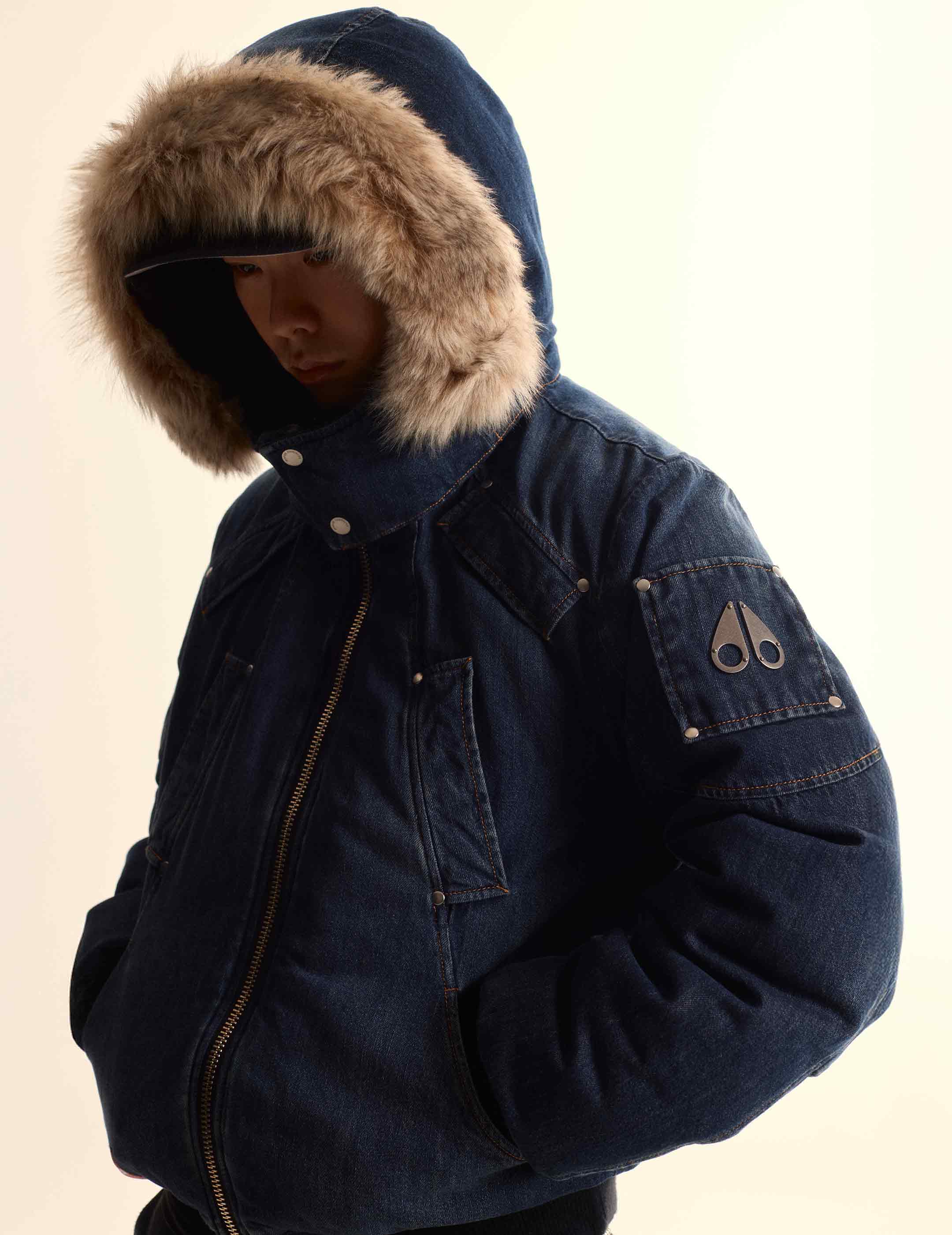 EVISU X MOOSE KNUCKLES 浮世絵 デニムボンバーダウン