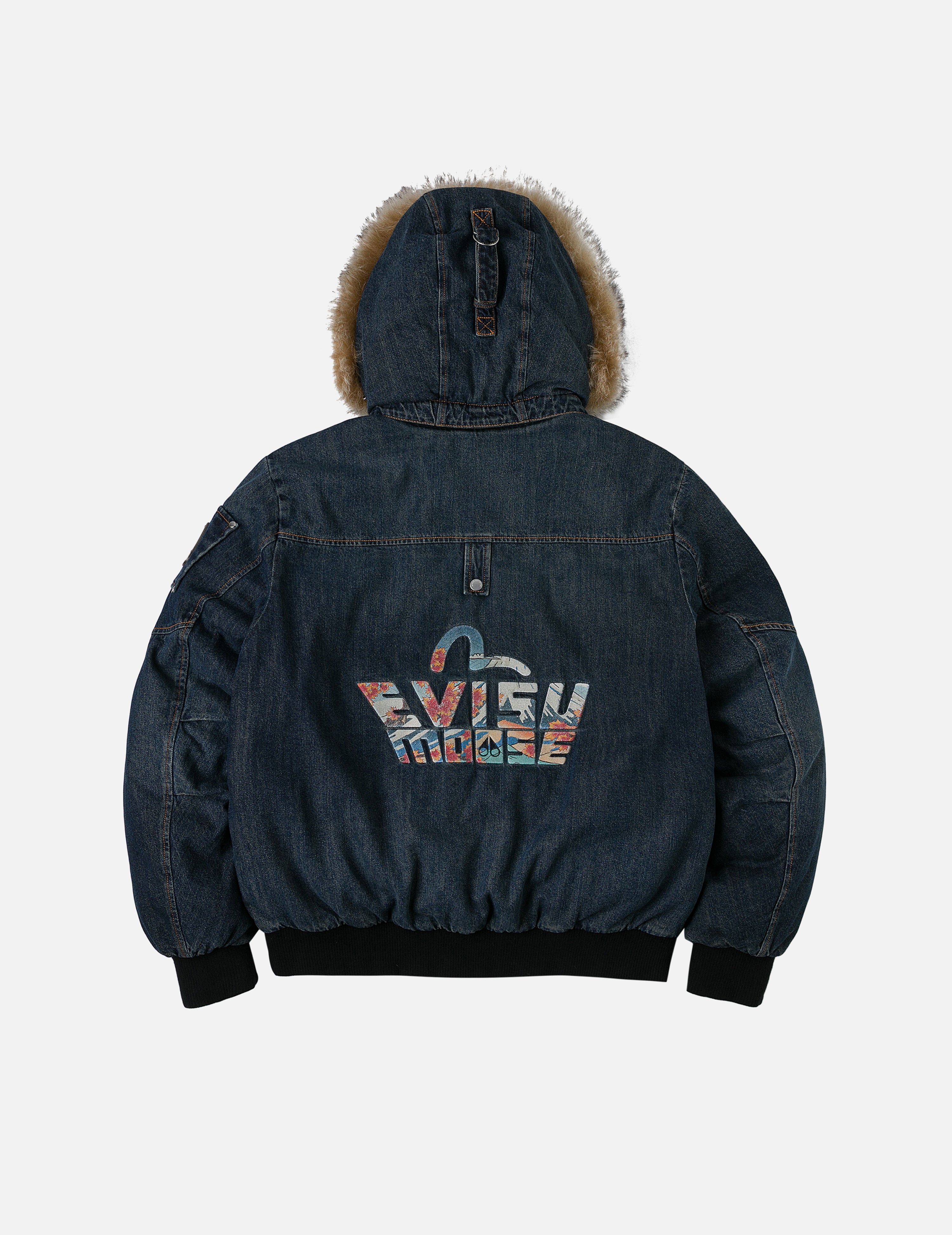 EVISU X MOOSE KNUCKLES 浮世絵 デニムボンバーダウン