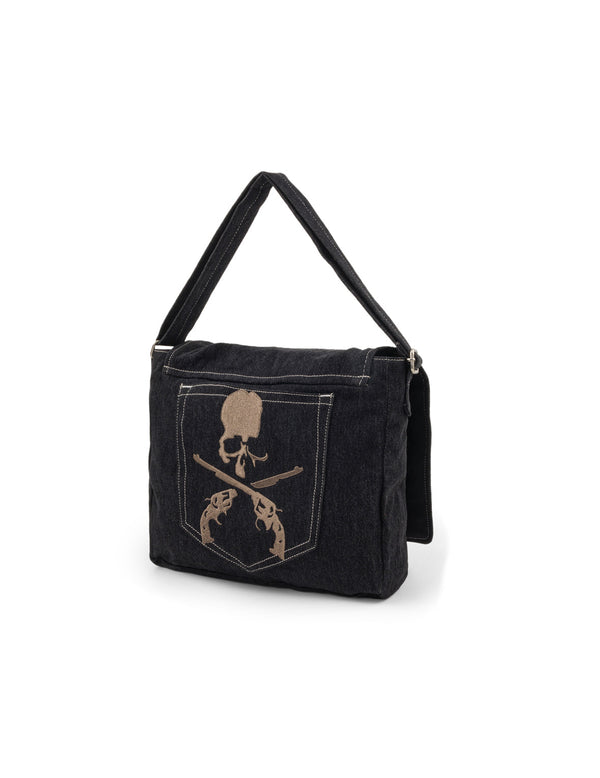 EVISU x mastermind JAPAN x roarguns マルチポケット デニムメッセンジャーバッグ