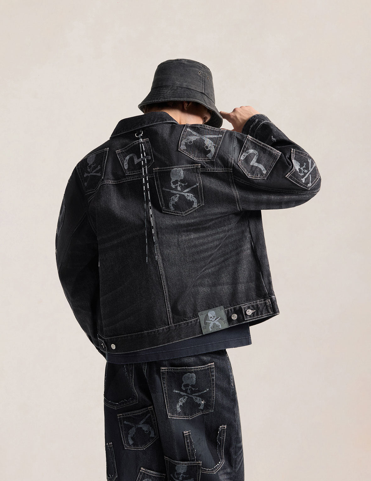 EVISU x mastermind JAPAN x roarguns ウォッシュ加工 マルチポケット Type II デニムジャケット