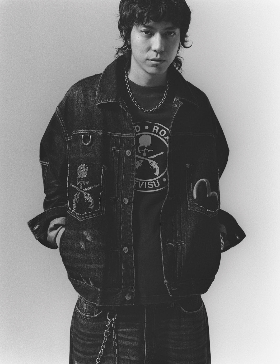EVISU x mastermind JAPAN x roarguns ウォッシュ加工 マルチポケット Type II デニムジャケット