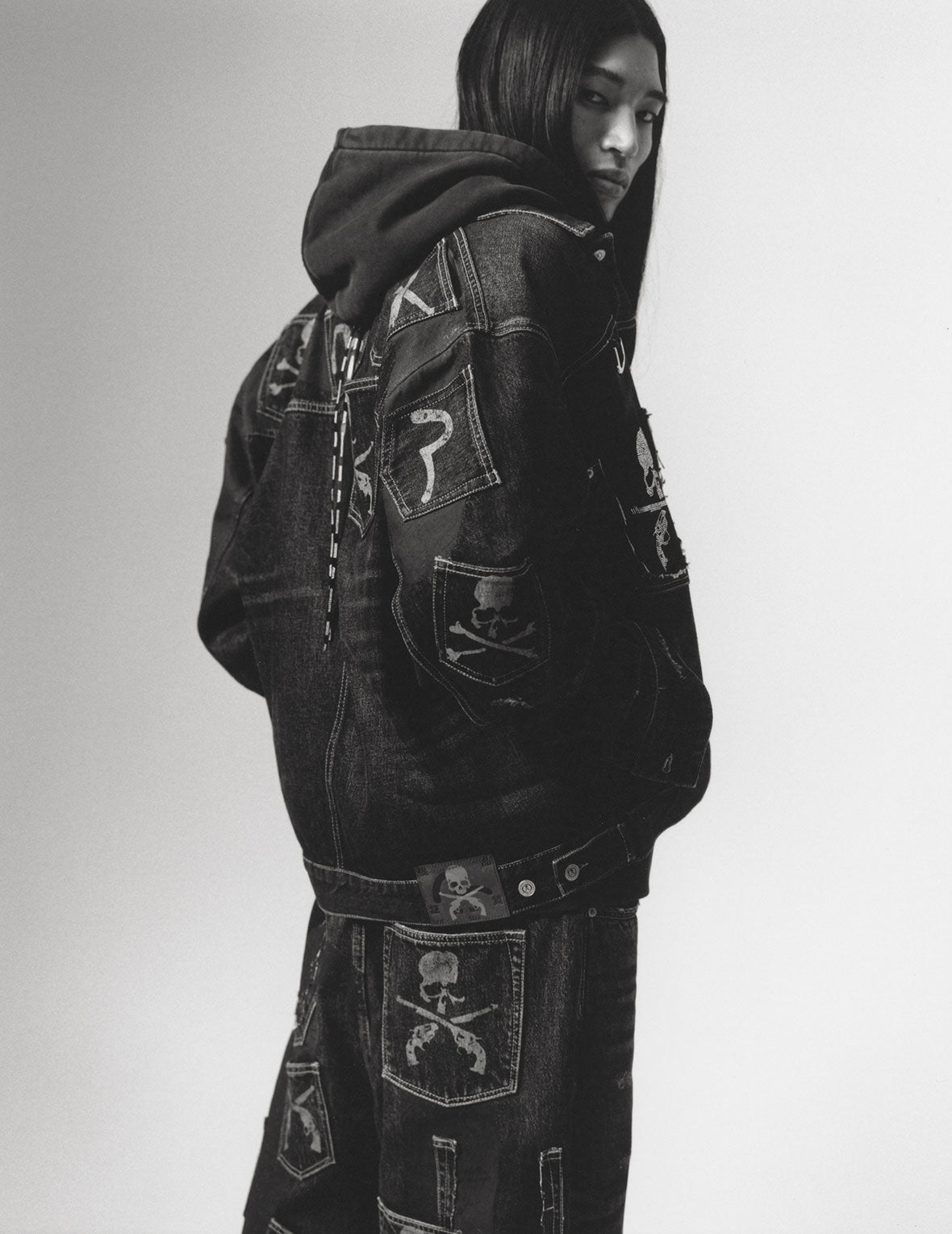 EVISU x mastermind JAPAN x roarguns ウォッシュ加工 マルチポケット Type II デニムジャケット