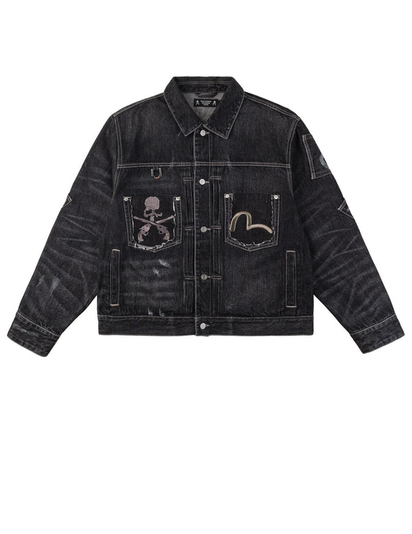 EVISU x mastermind JAPAN x roarguns ウォッシュ加工 マルチポケット Type II デニムジャケット