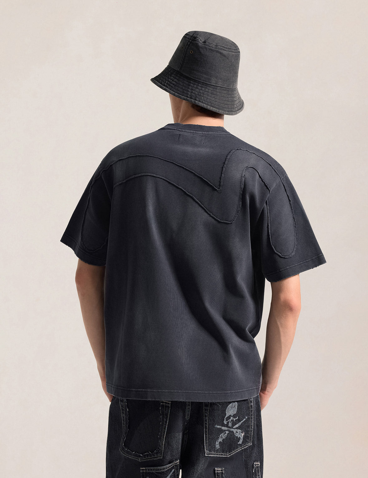EVISU x mastermind JAPAN x roarguns フリンジアップリケ大M Tシャツ