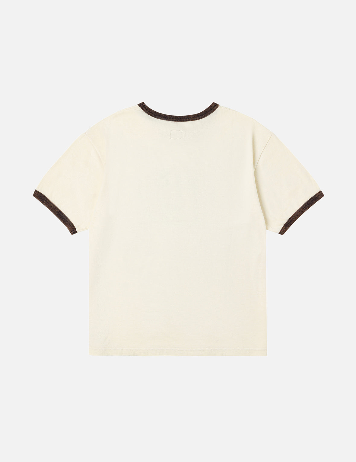 ウォッシュドカモメとロゴプリント レギュラーフィット リンガーTシャツ