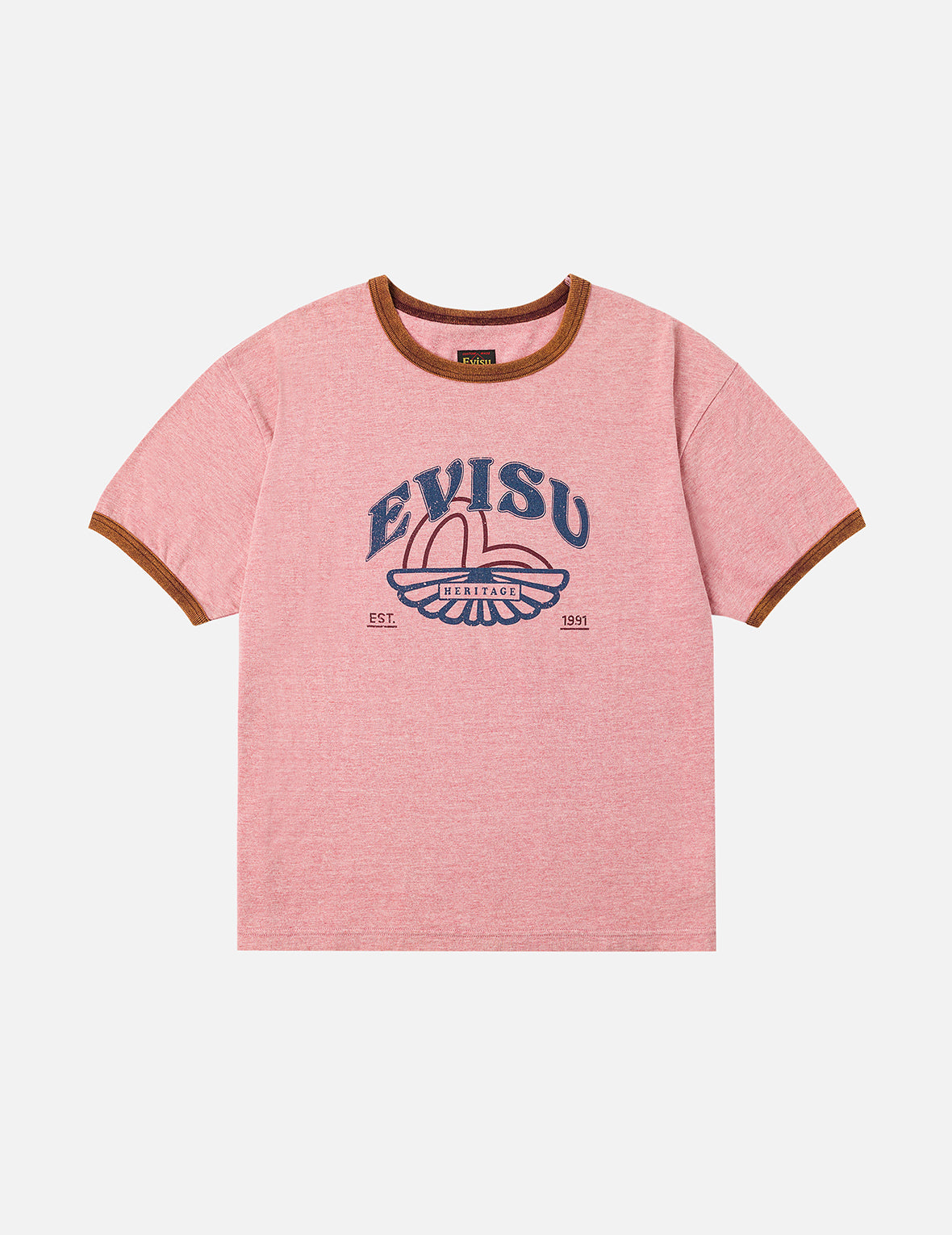 ウォッシュドカモメとロゴプリント レギュラーフィット リンガーT
