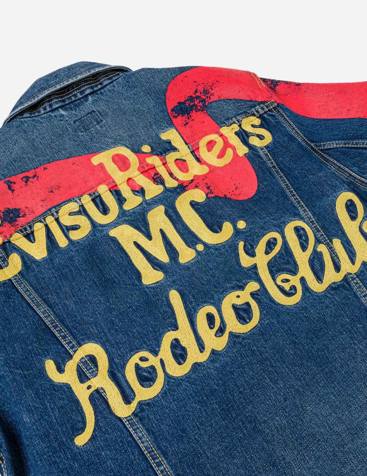 着画あり希少EVISUモノグラムライダース赤　HIPHOPBBOY EVISUライダース デニムジャケット