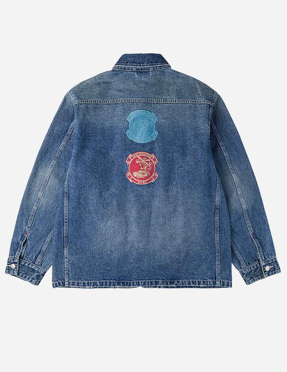 キャピタル デニムチョアジャケット ポケット多数 M マルチパッチ デニムチョアジャケット – EVISU