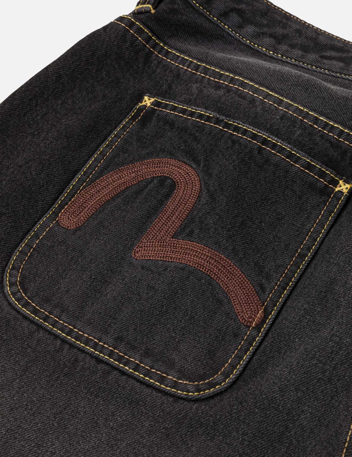 ディストレスドウォッシュカモメ刺繍デニムジョーツ – EVISU