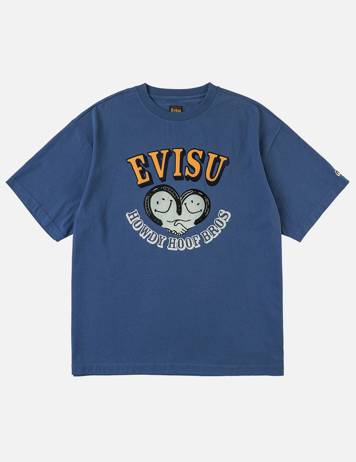 EVISU カモメ 水色　Tシャツ ロゴ　短丈　VINTAGE 刺繍　Y2K スマイリングハートカモメホースシュー刺繍Tシャツ – EVISU