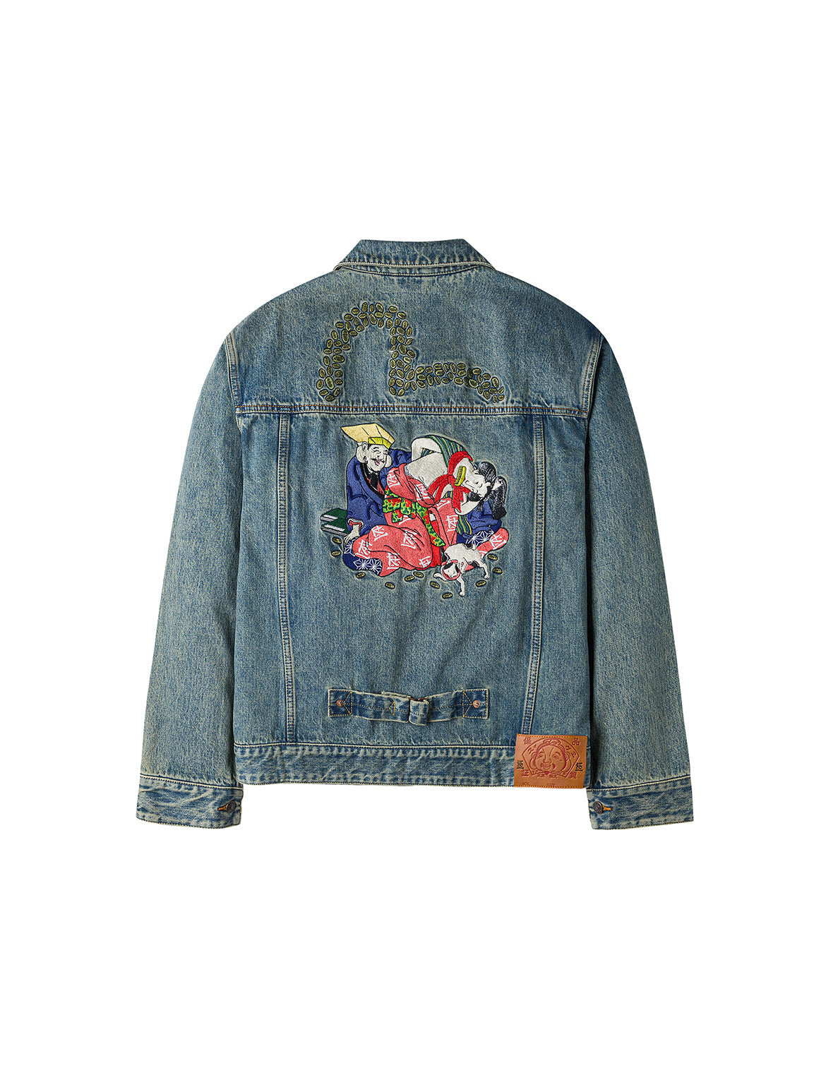 EVISU X F-LAGSTUF-F 春画とカモメ刺繍 リラックスフィット デニムジャケット