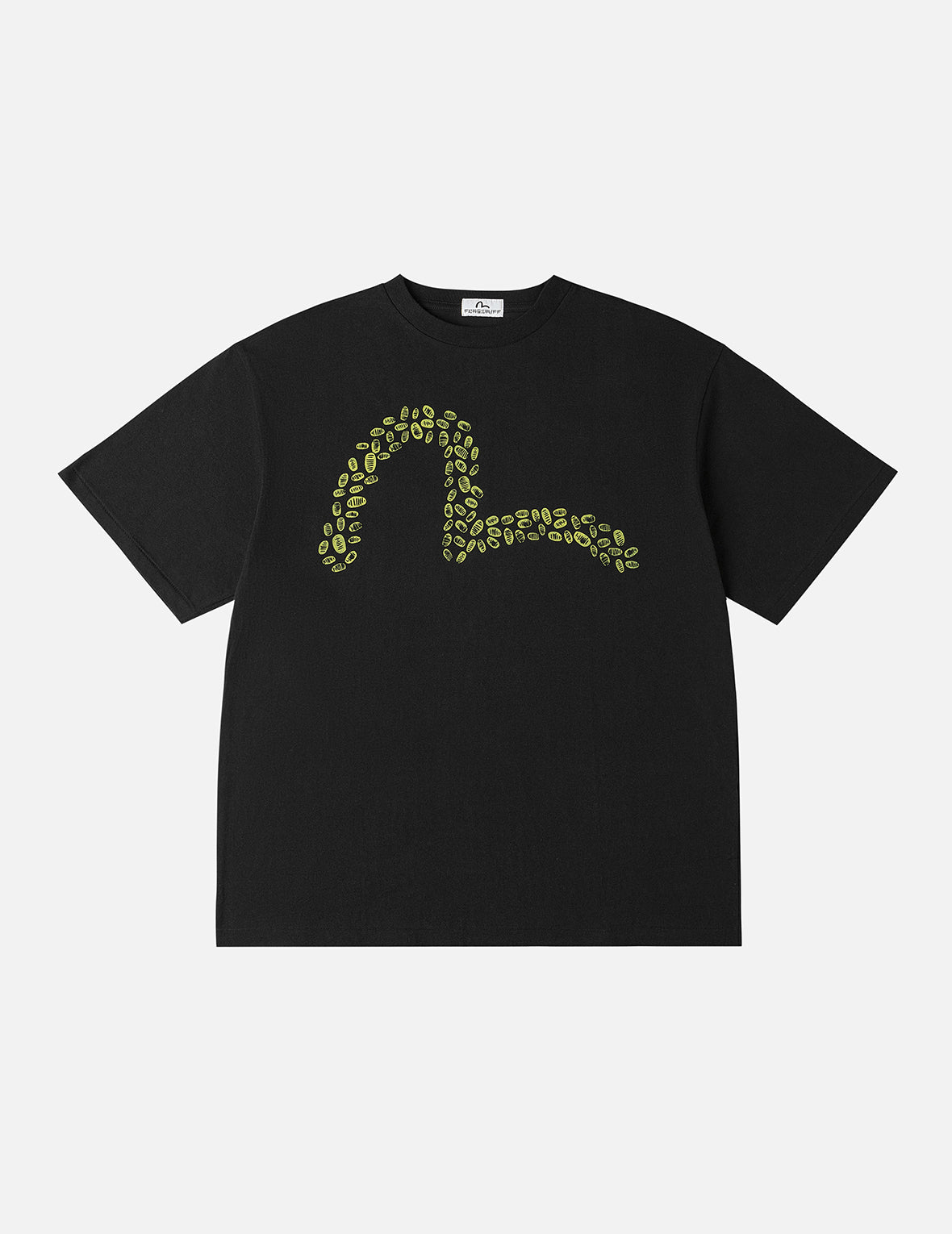 EVISU X F-LAGSTUF-F 春画と小判 カモメプリント レギュラーフィット Tシャツ - 黒