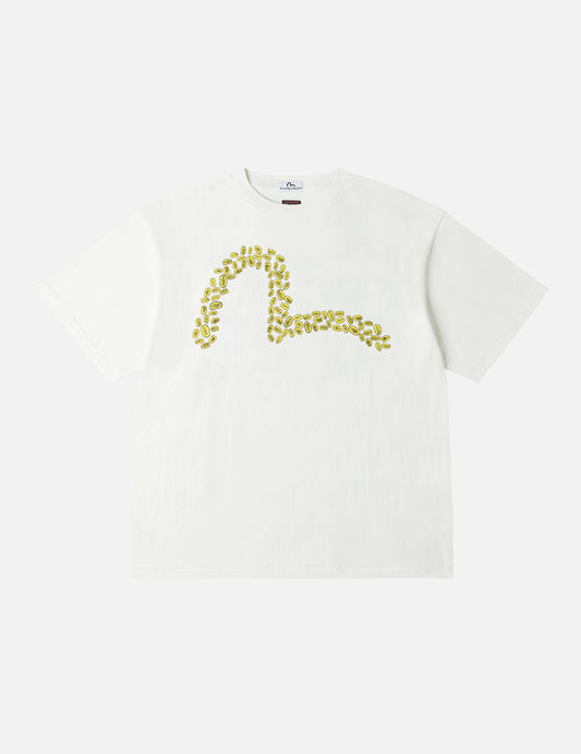 EVISU X F-LAGSTUF-F 春画と小判 カモメプリント レギュラーフィット Tシャツ - 白