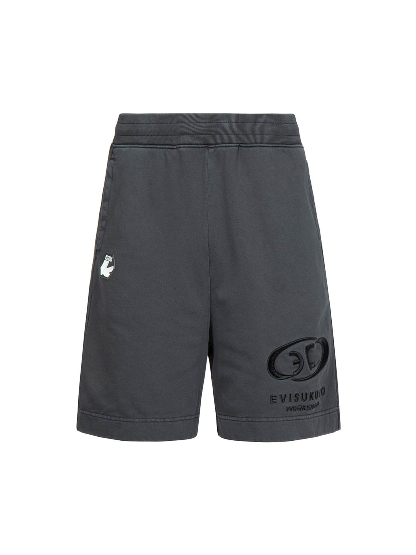 Seagull and Logo Embroidery Garment-dyed Sweat Shorts