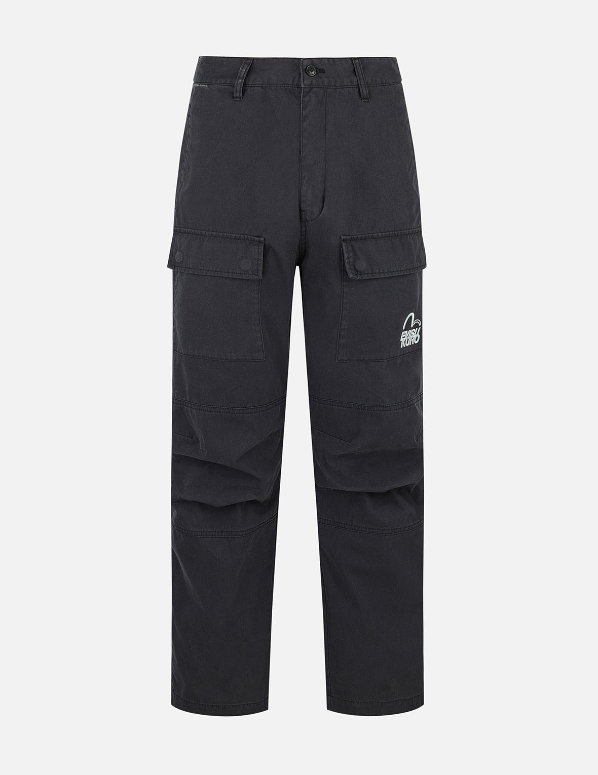 Logo and Seagull Embroidery Relax Fit Cargo Pants