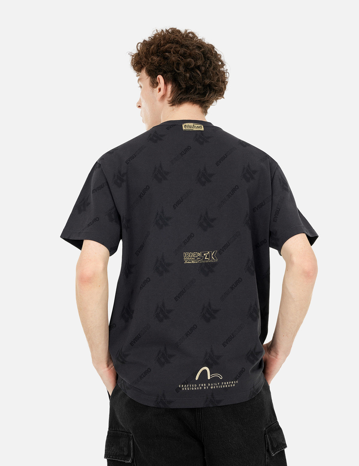 モノグラムロゴプリントリラックスフィットTシャツ