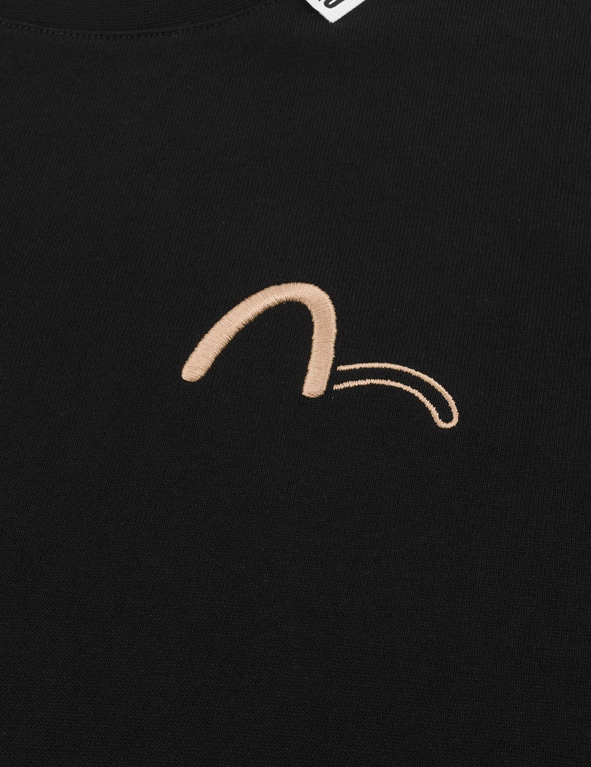 カモメ刺繍とロゴプリントレギュラーフィットTシャツ