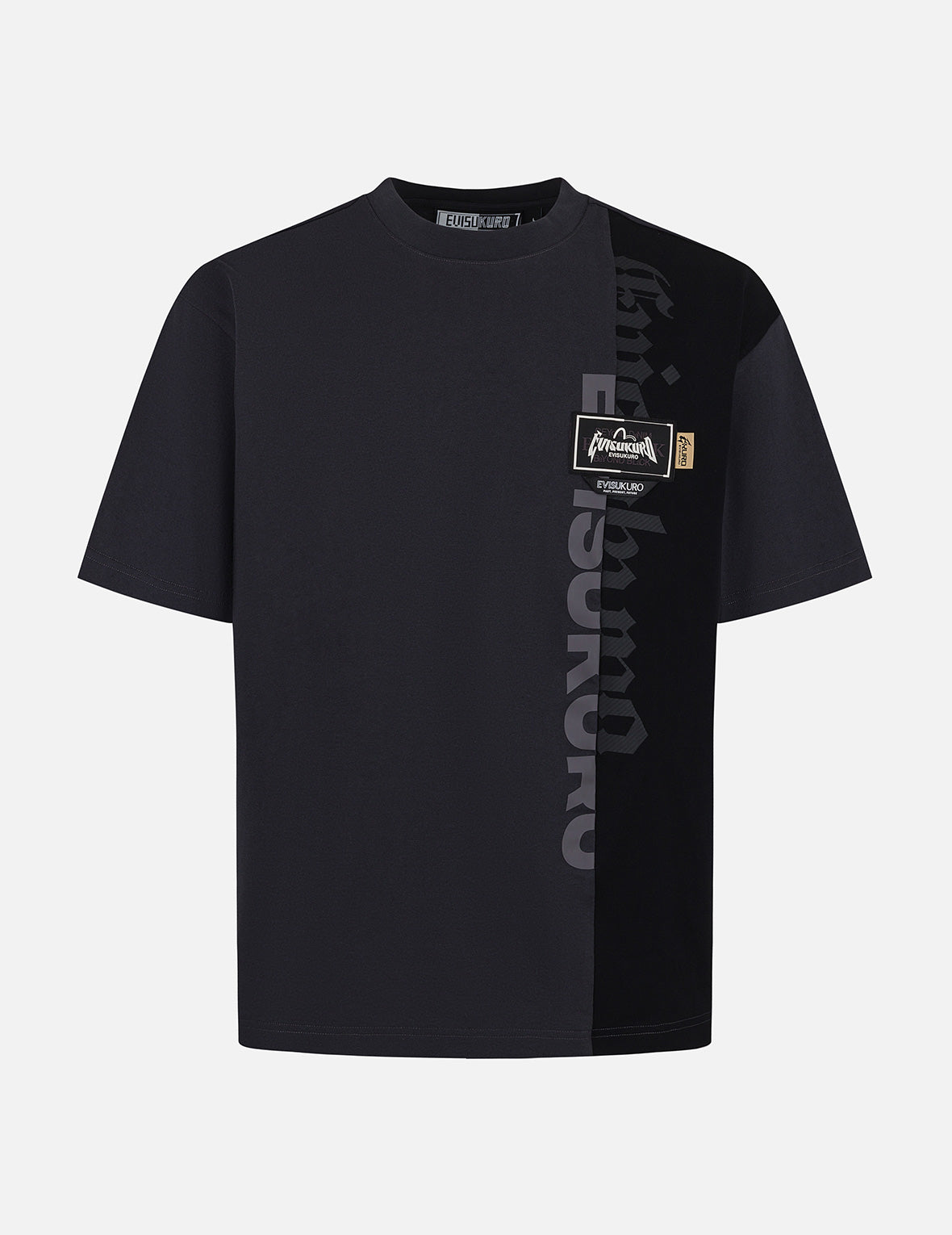 パネルデザイン＆マルチラベル リラックスフィット Tシャツ