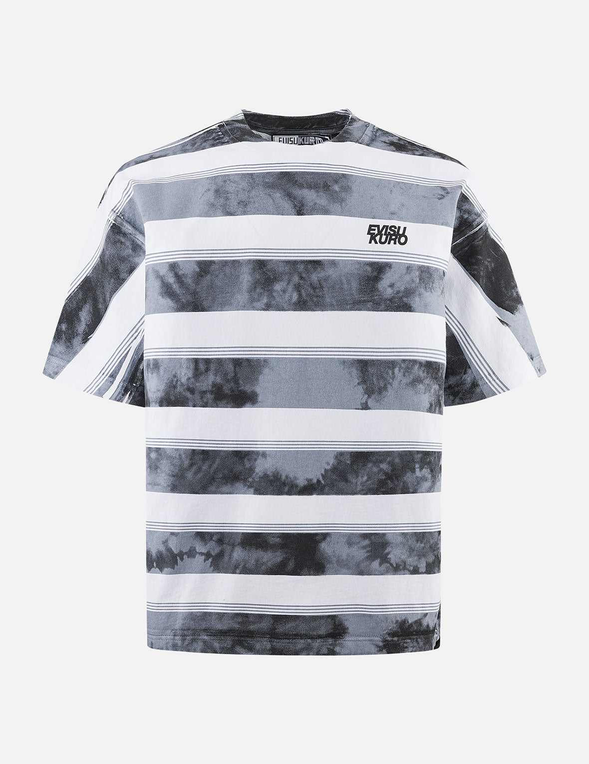 ウォッシュ タイダイ ストライプ ルーズ フィット Tシャツ
