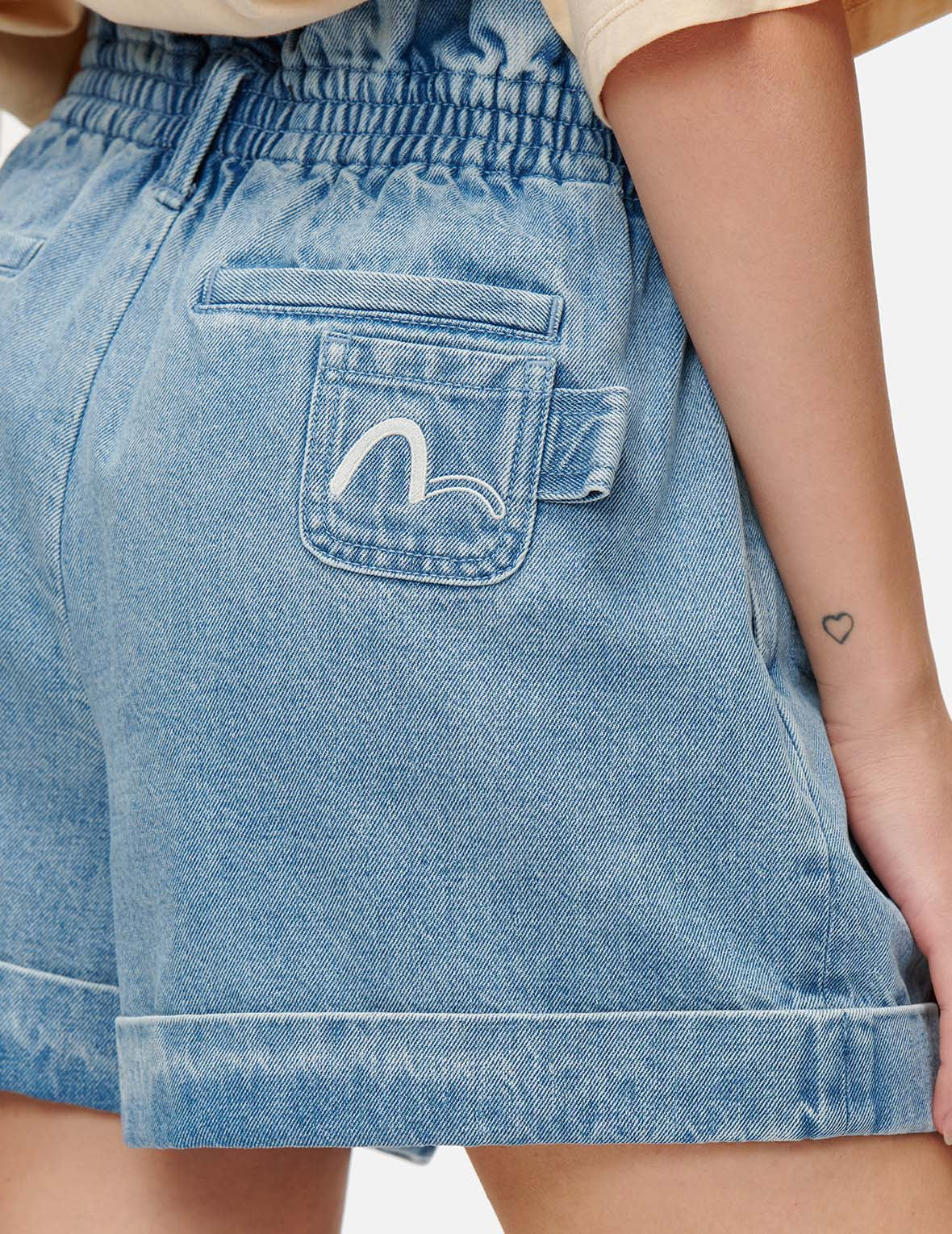 Woven Label Denim Shorts