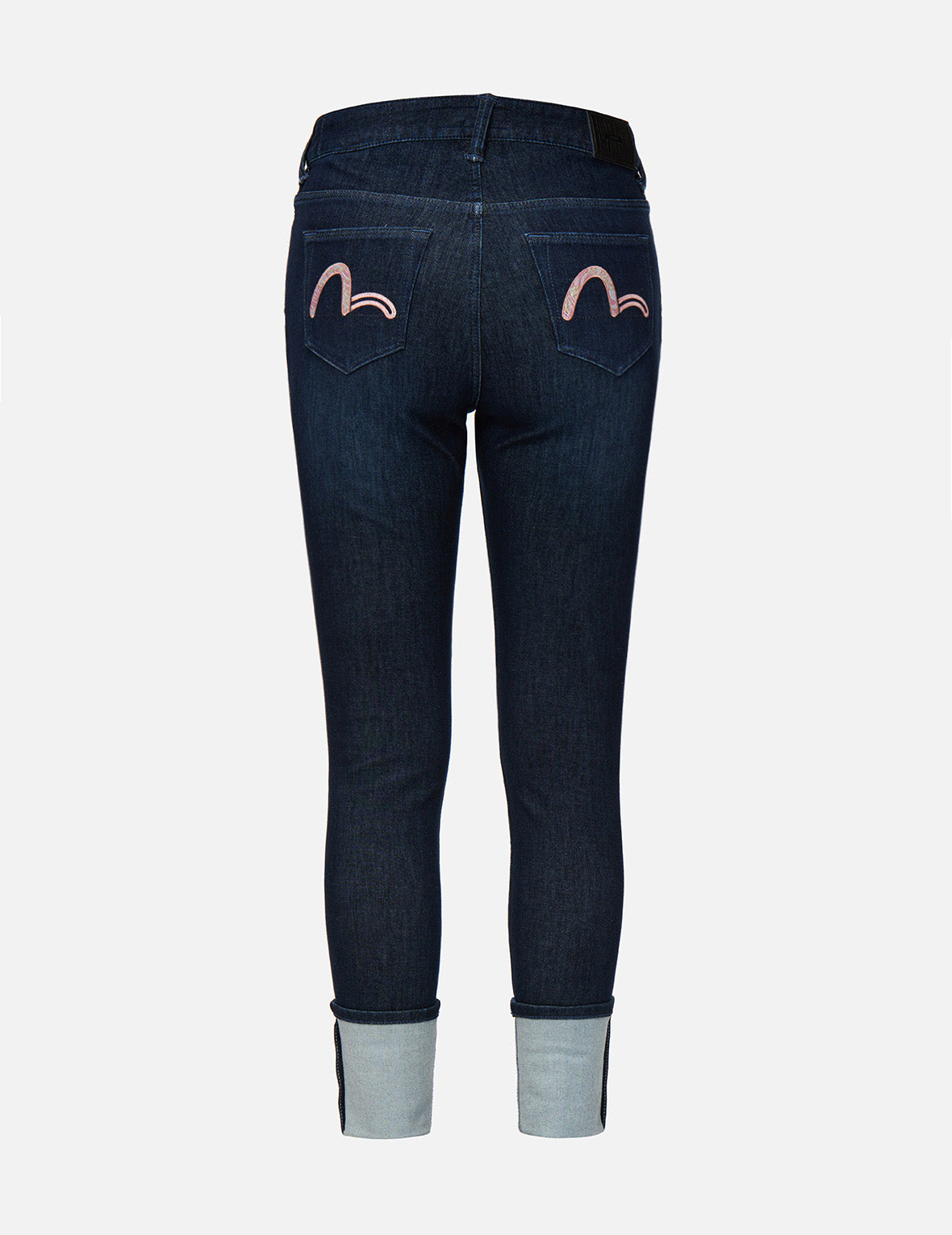 Ukiyo-E Infused Seagull Embroidered Skinny Jeans