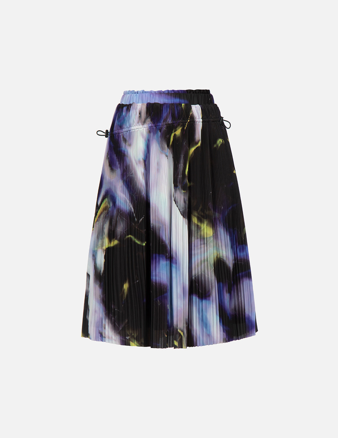 Abstract Print Pleated Front Skirt