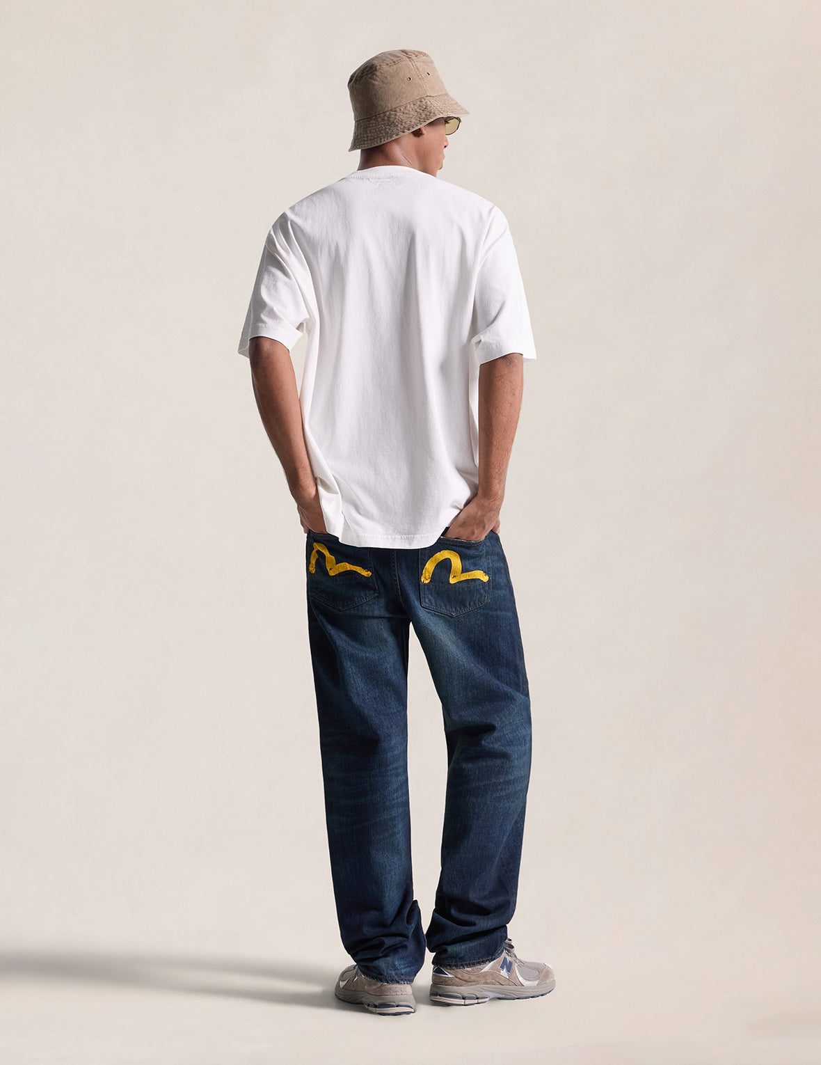 Dark-washed Seagull Print Regular Fit Jeans #2020