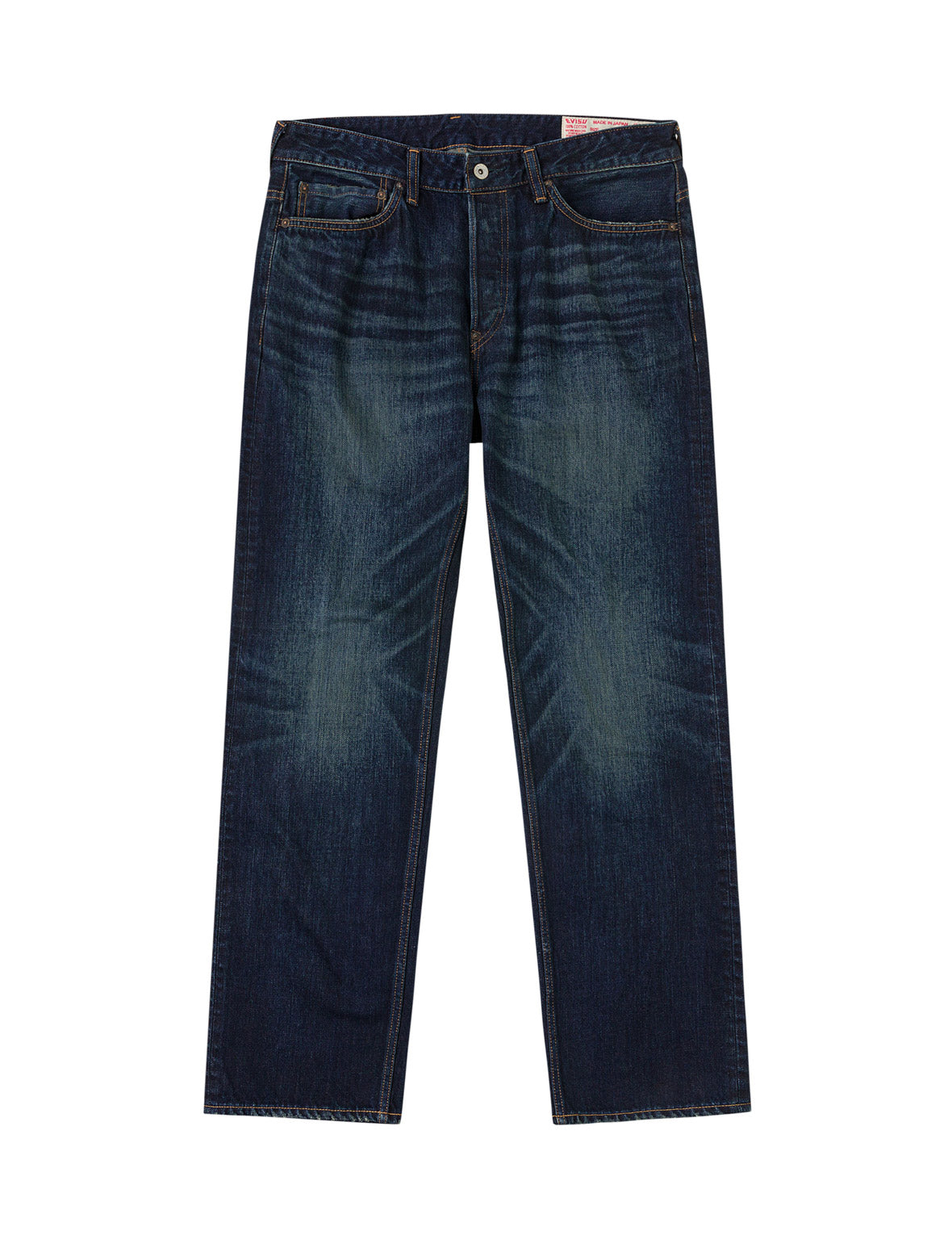 ダークウォッシュドカモメプリントレギュラーフィットジーンズ #2020