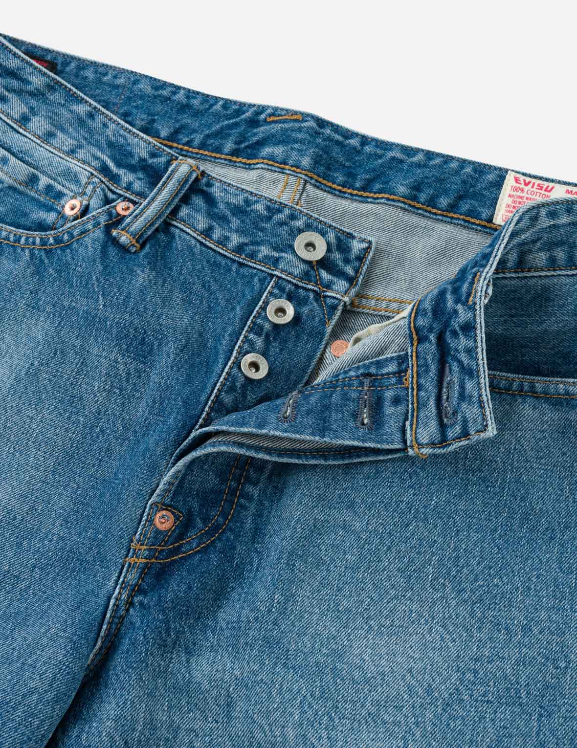 Light-washed Seagull Print Relax Fit Jeans #2030