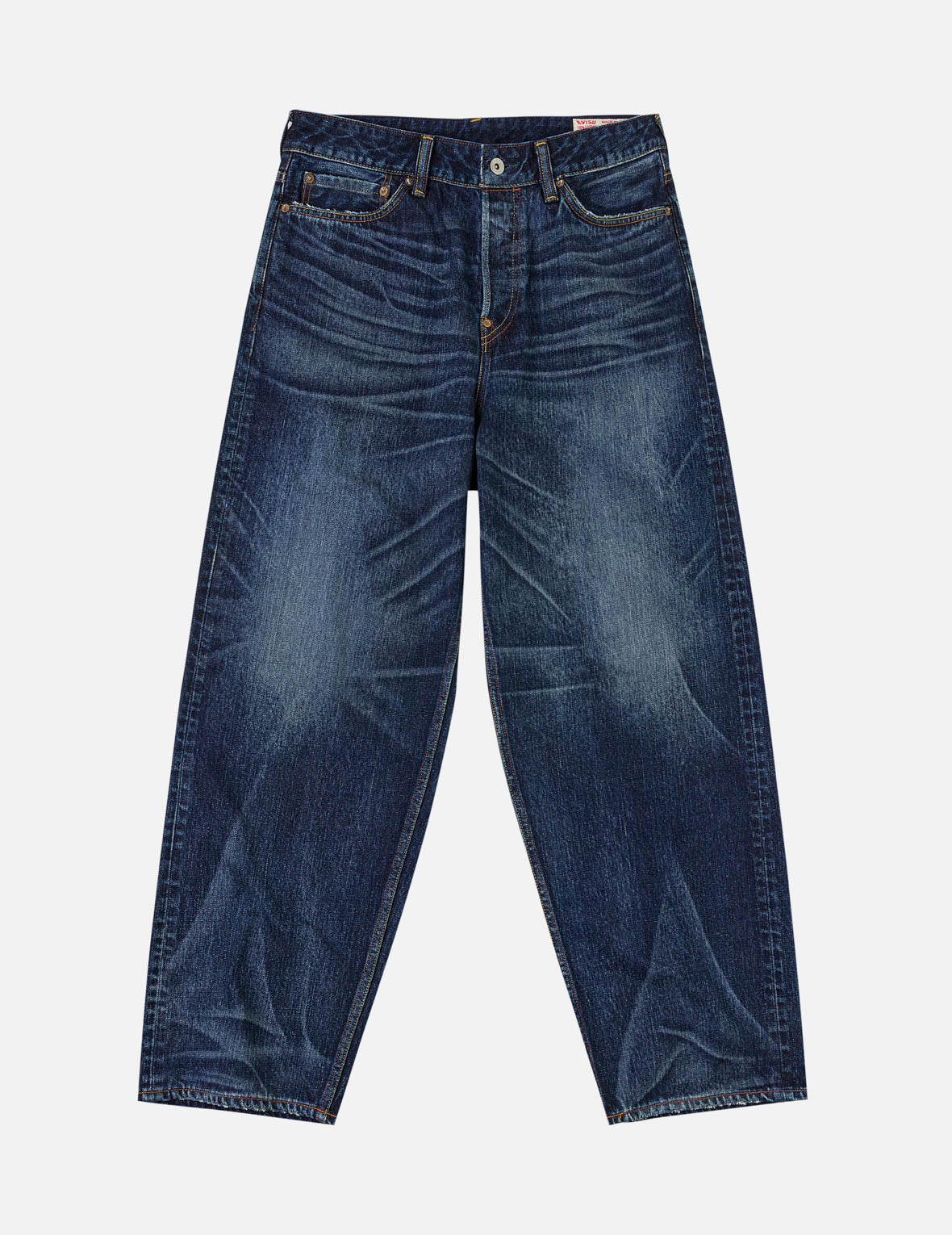 ミッドウォッシュドカモメプリントルーズフィットジーンズ #2038 – EVISU