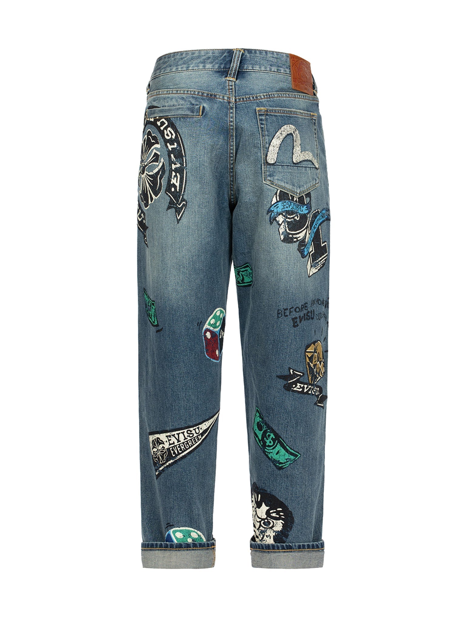 ゲームプリントのリラックスフィットジーンズ – EVISU