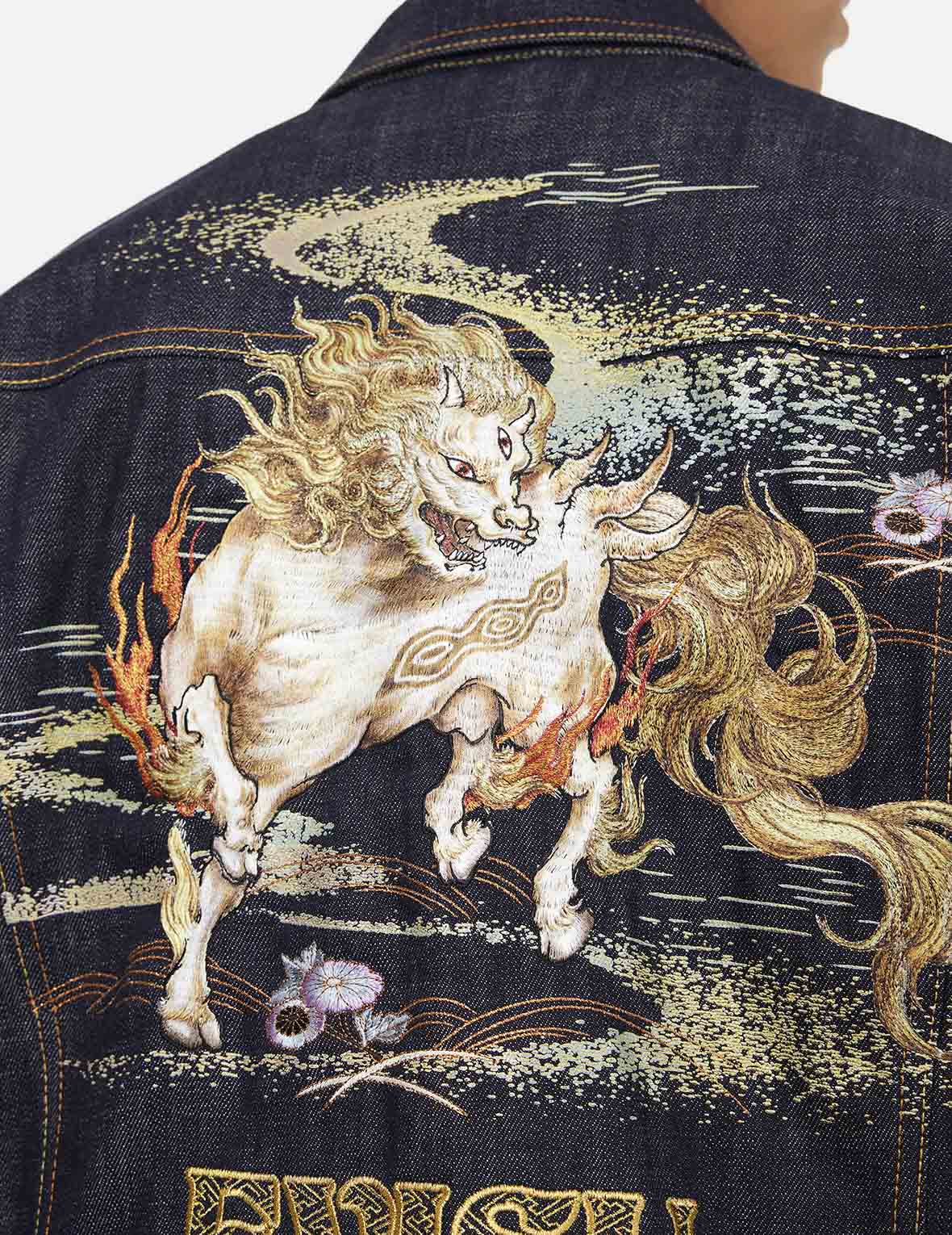 白沢刺繍 リラックスフィットデニムジャケット