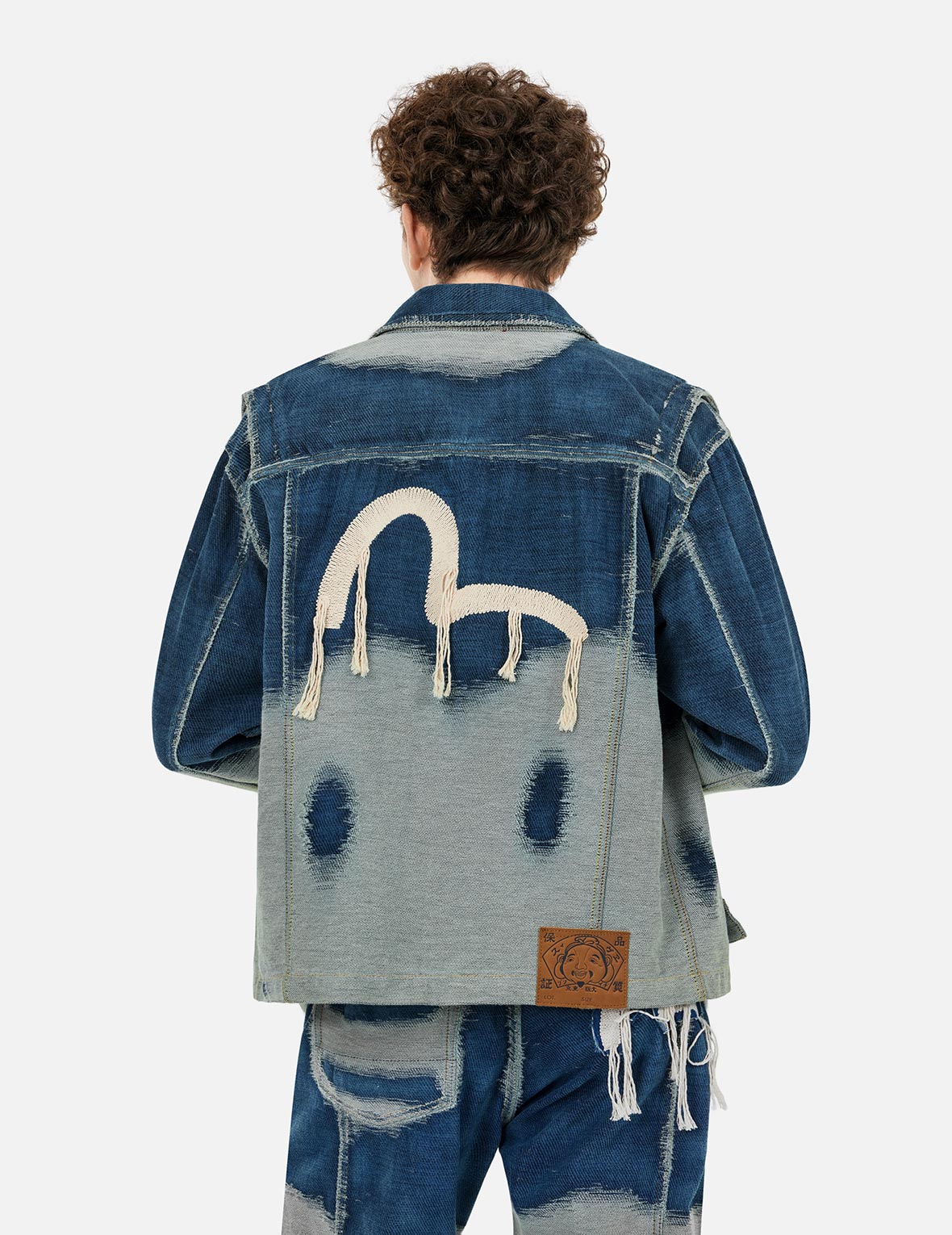 ダメージロゴ & カモメ刺繍 リラックスフィット デニムジャケット